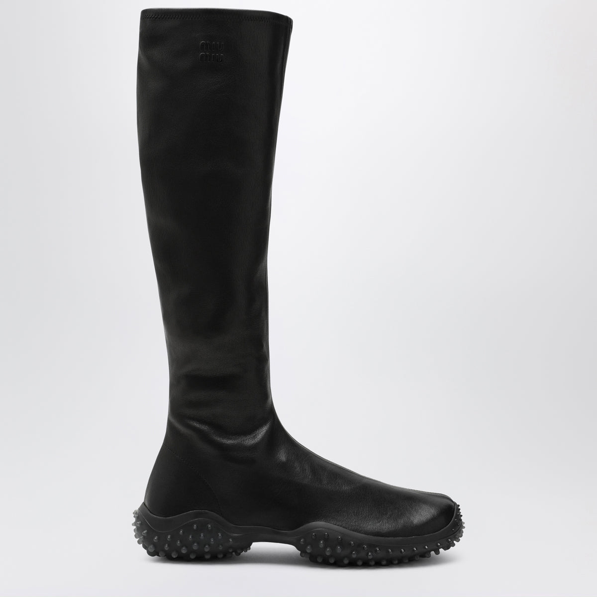 Black high leather boots