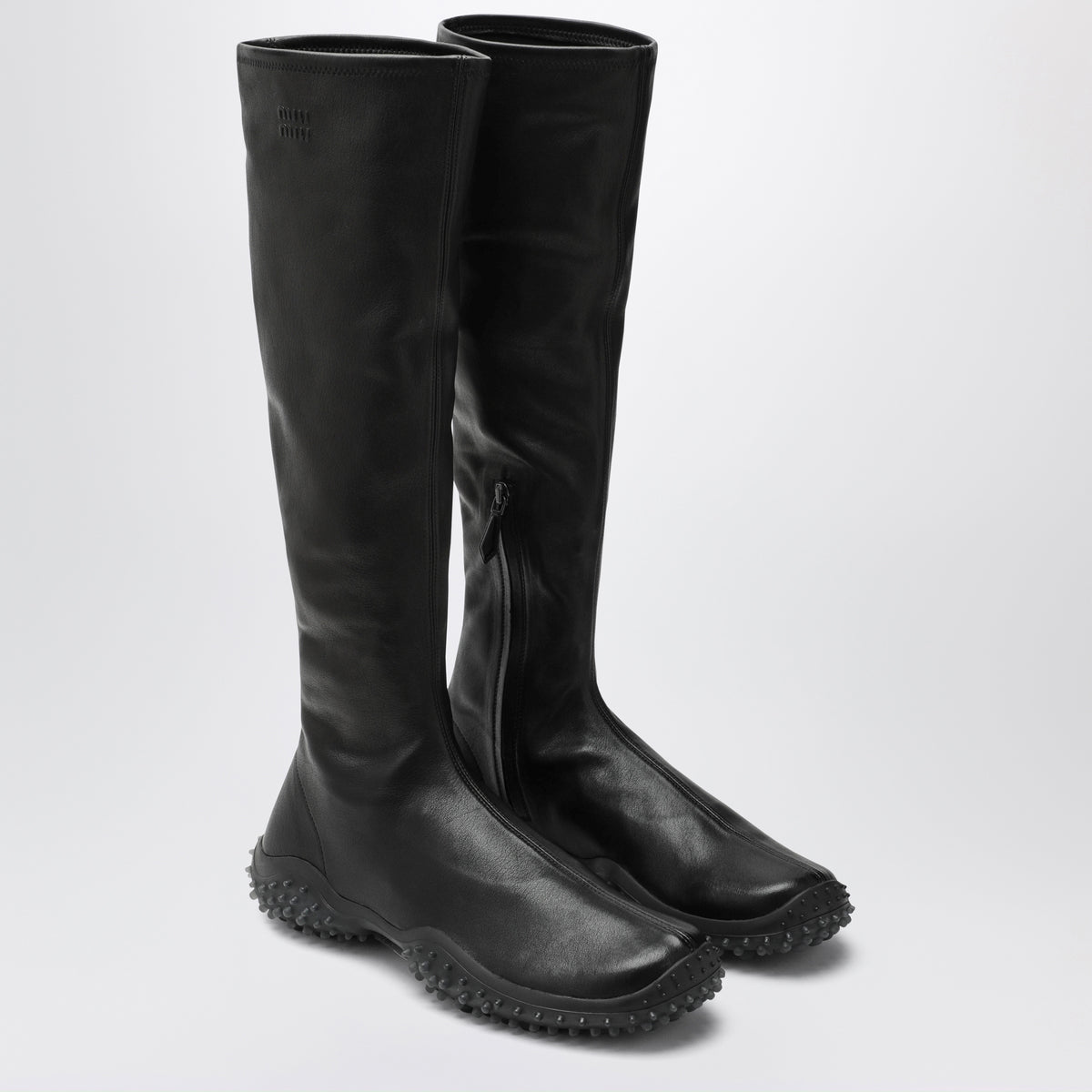 Black high leather boots