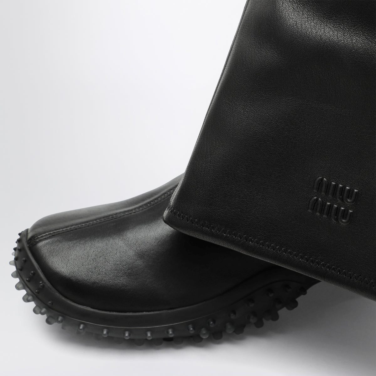 Black high leather boots