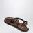 Sandalen in Haselnuss/Tabak aus Leder und Band