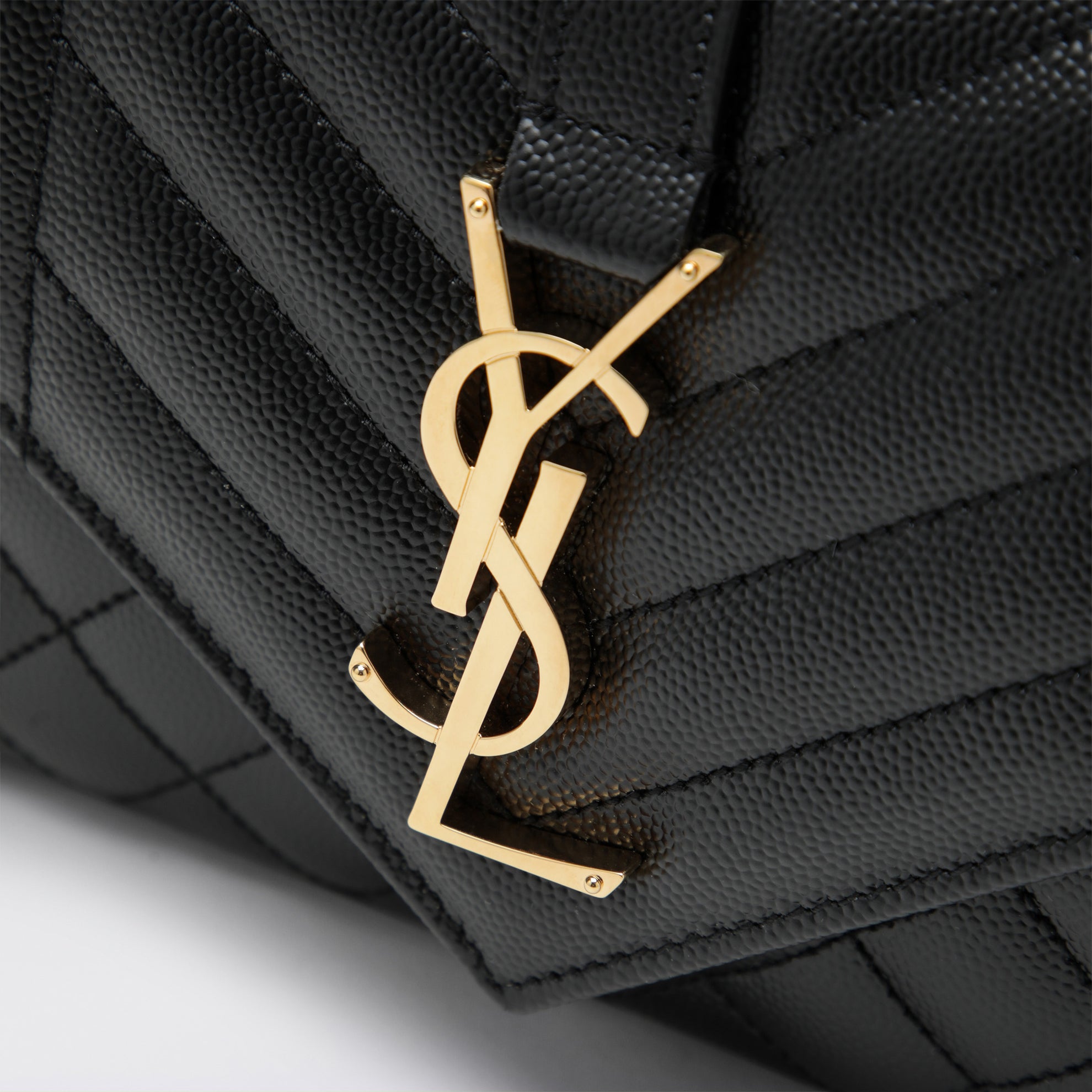 Small Envelope flap bag in quilted leather, black