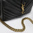 Sac College moyen en cuir matelassé noir