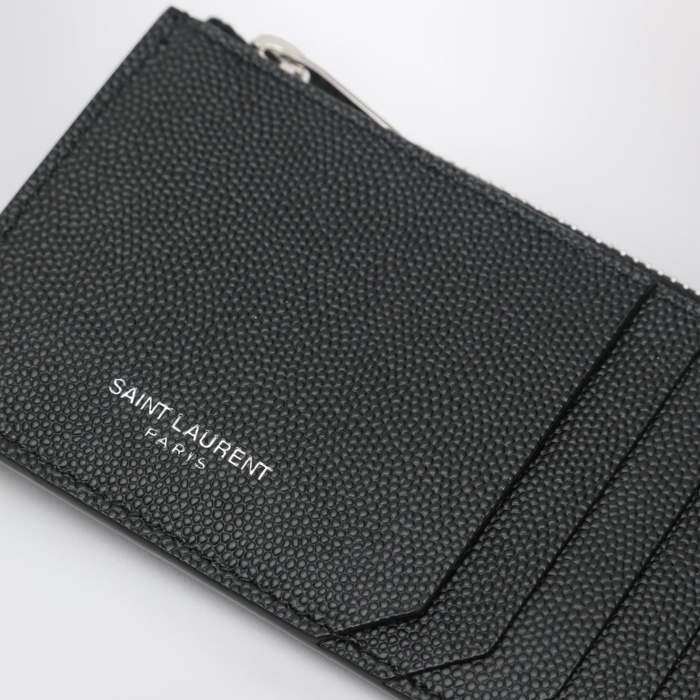 Saint Laurent Black Fragments card holder with zip | TheDoubleF