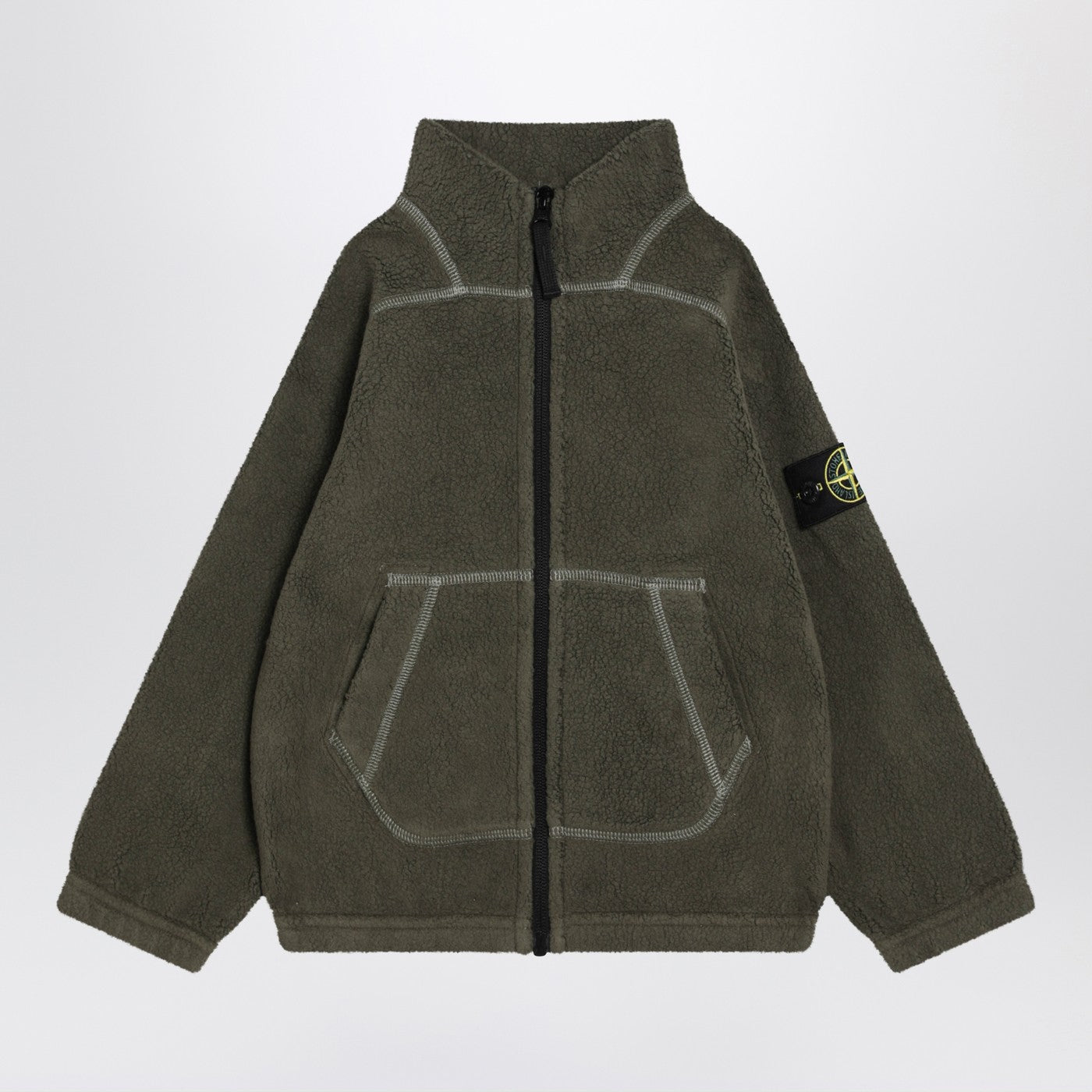 Felpa verde militare in tessuto terry