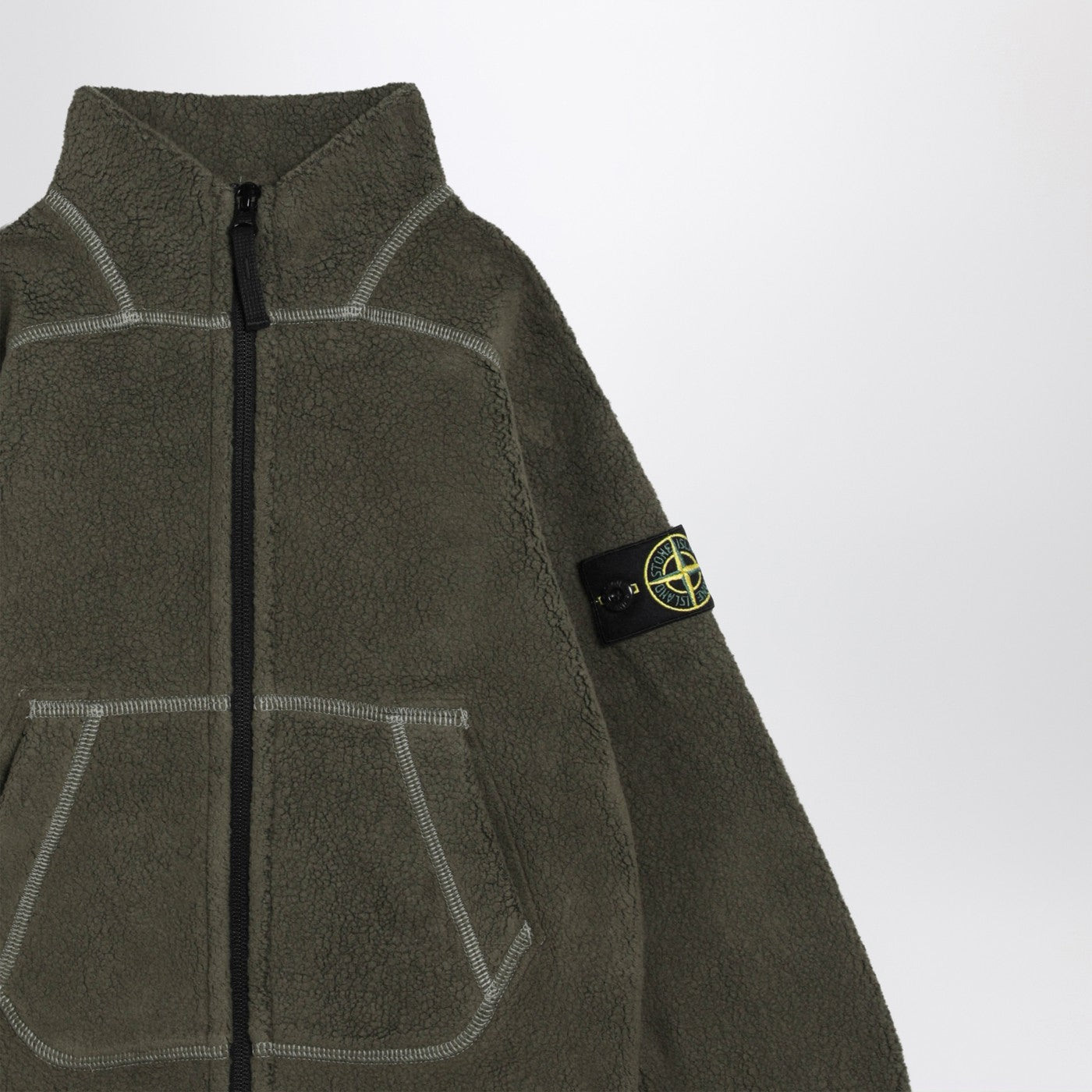 Felpa verde militare in tessuto terry