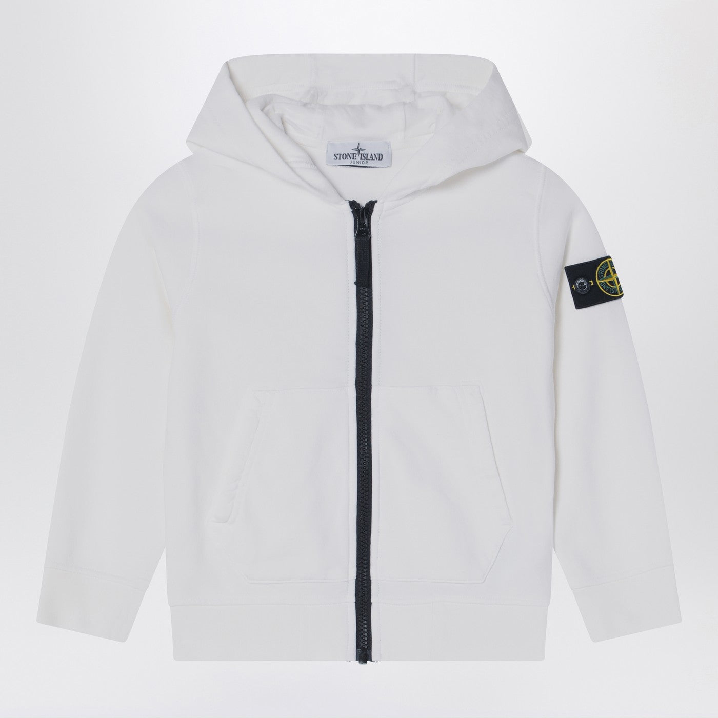 White zip-up sweatshirt in cotton