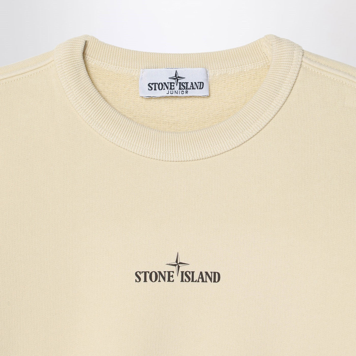 Ivory cotton crewneck sweatshirt with logo