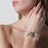 Bracciale Orb platino a tre giri con perle