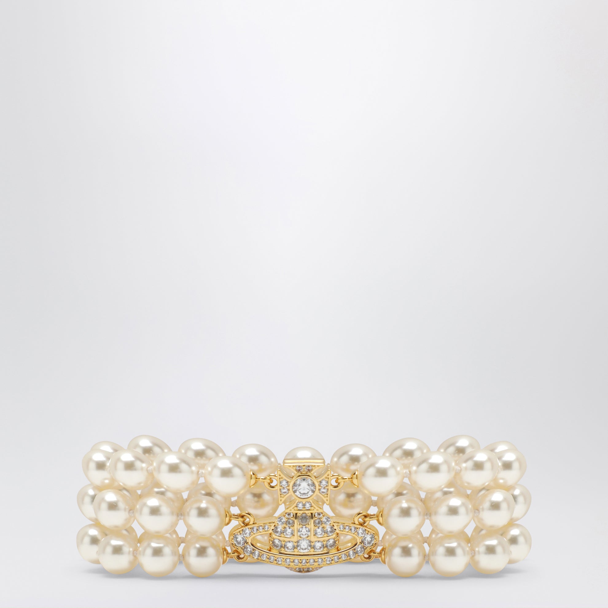 Bracciale Orb oro a tre giri con perle