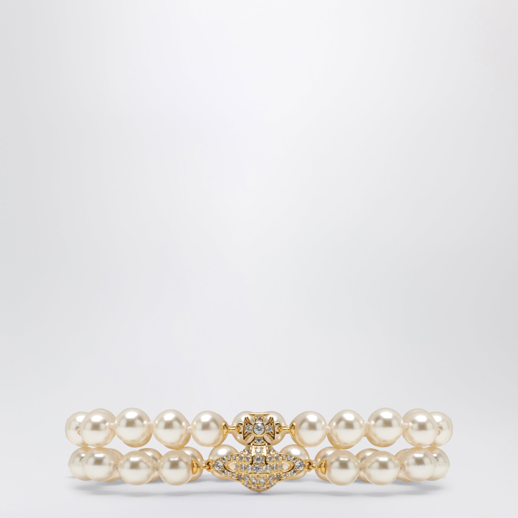 Bracciale Orb oro a due giri con perle