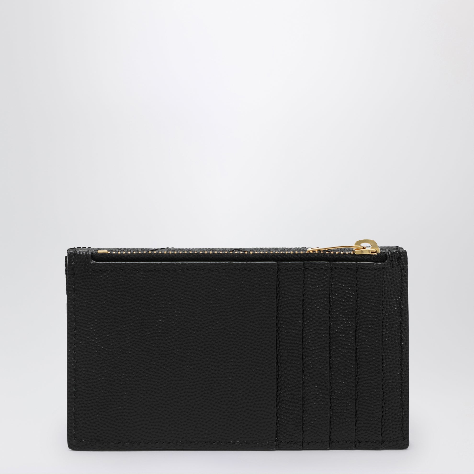 Black Cassandre Matelassé Flap Card Holder