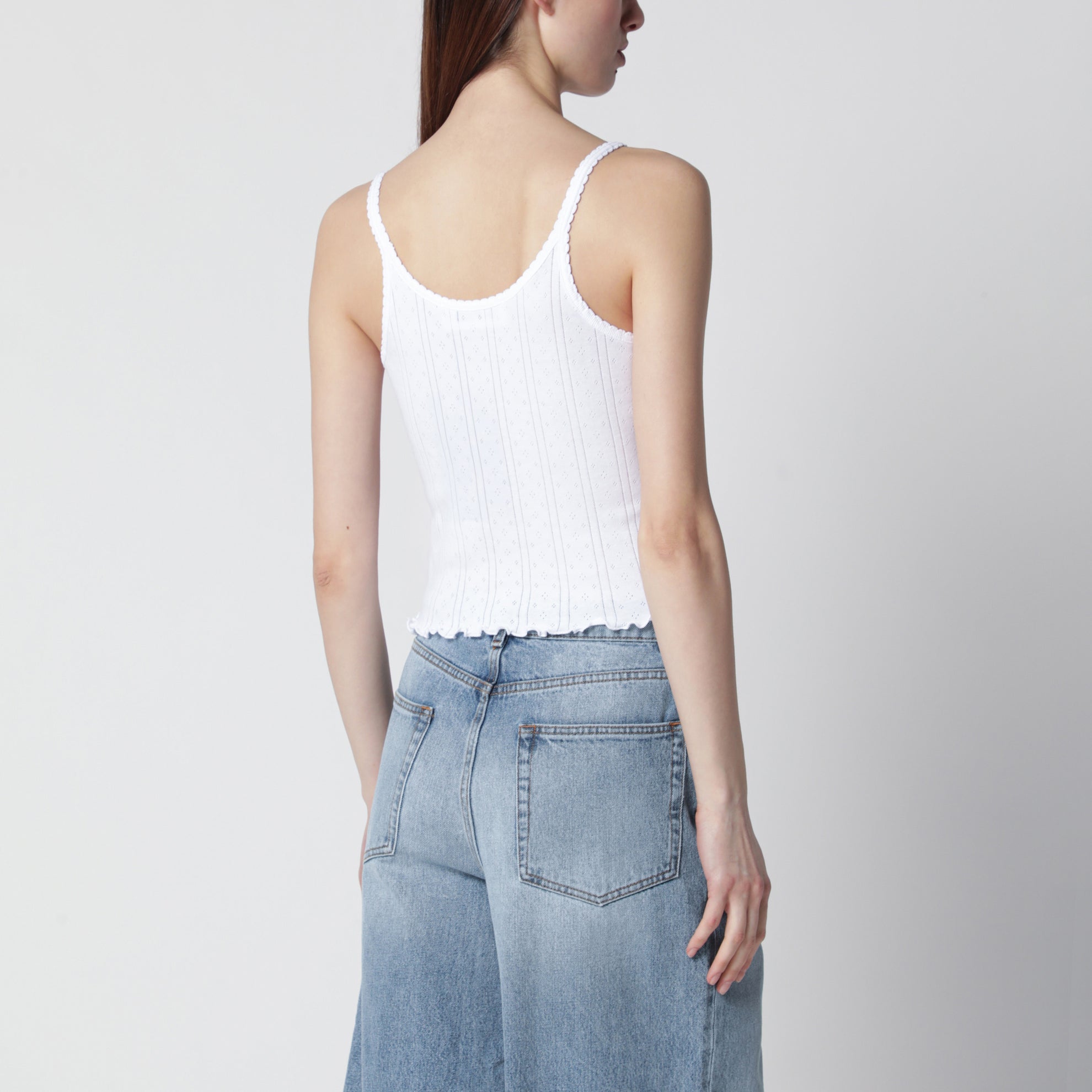 White organic cotton tank top