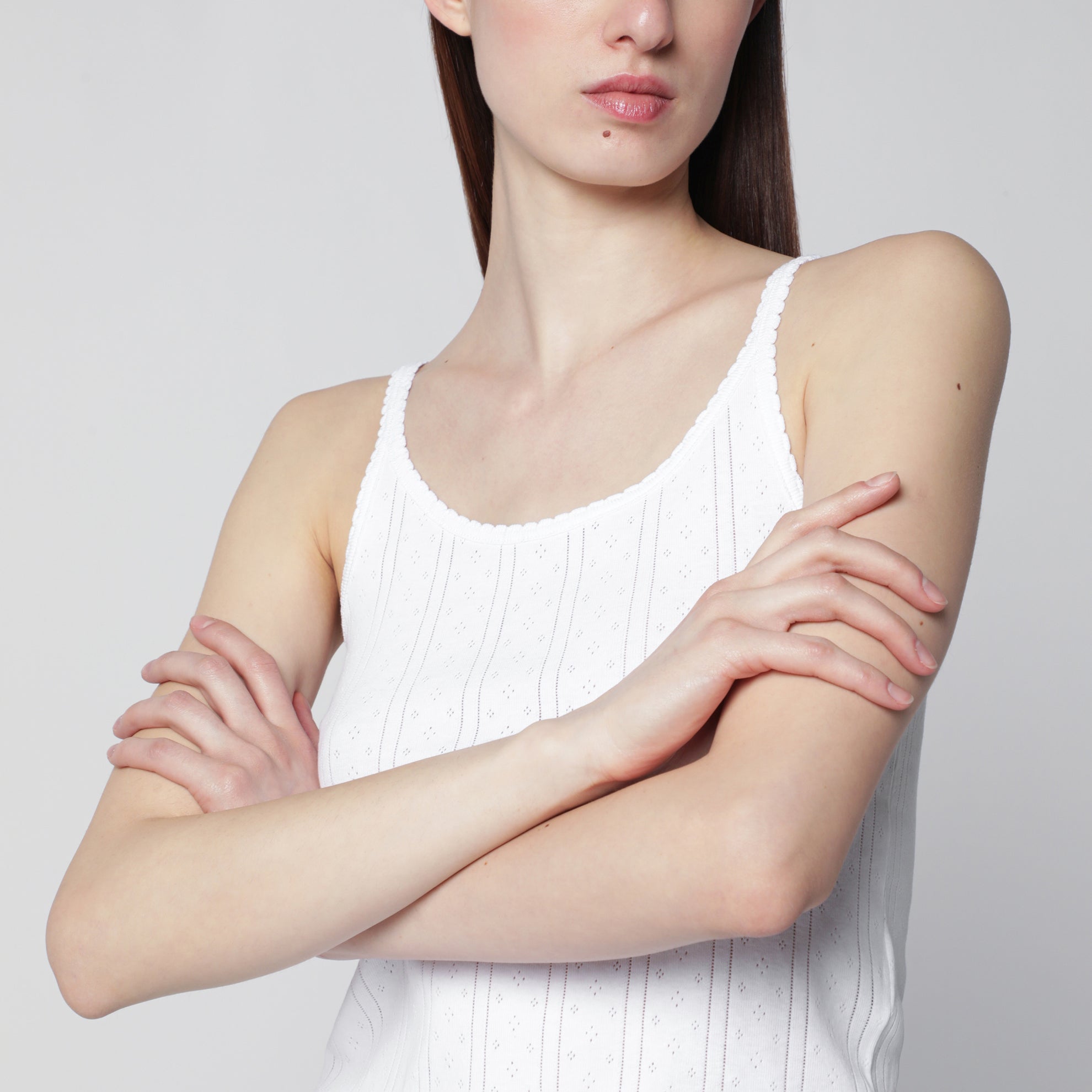 White organic cotton tank top