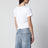 Weißes Cropped-Baumwoll-T-Shirt