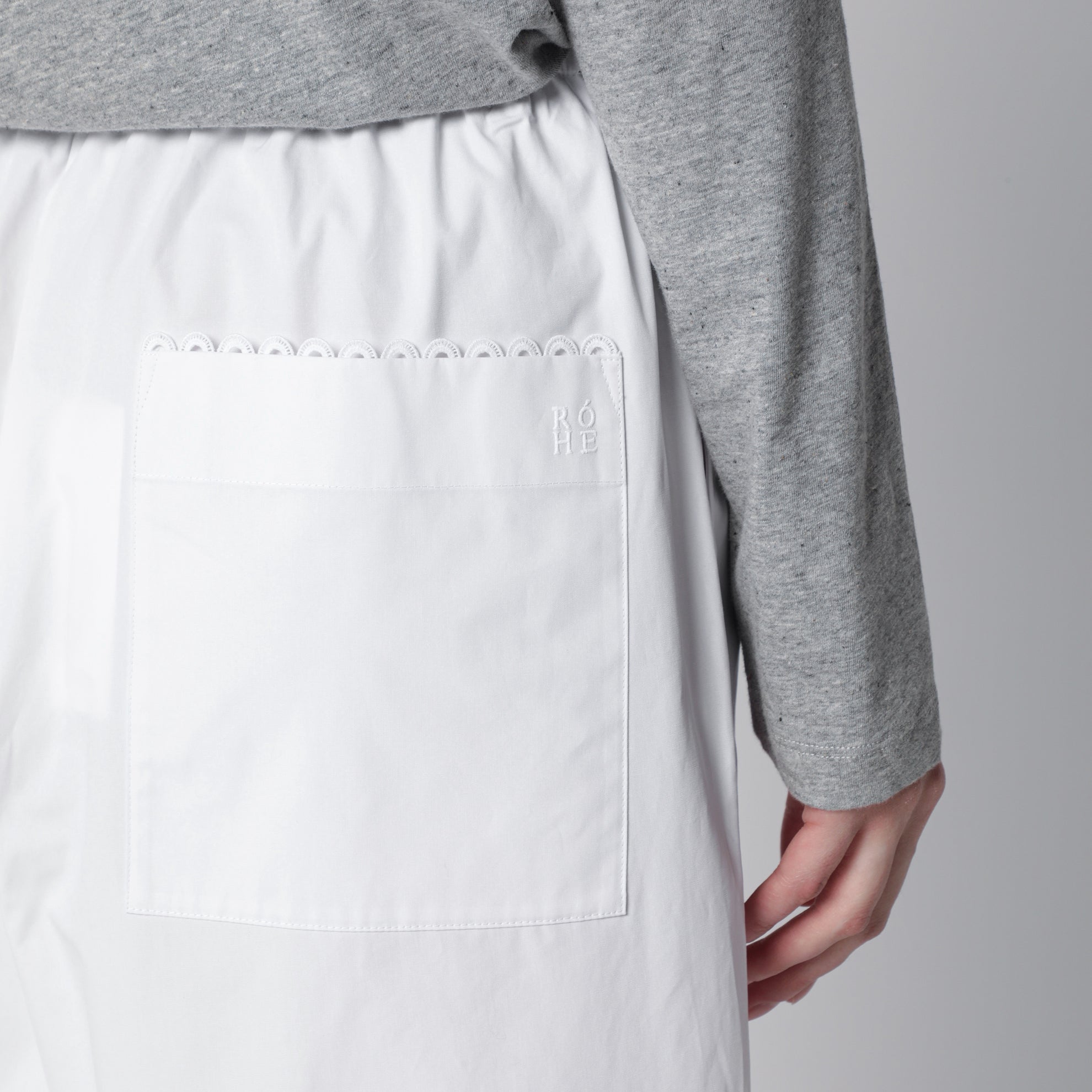 Weiße Cropped-Hose aus Baumwolle