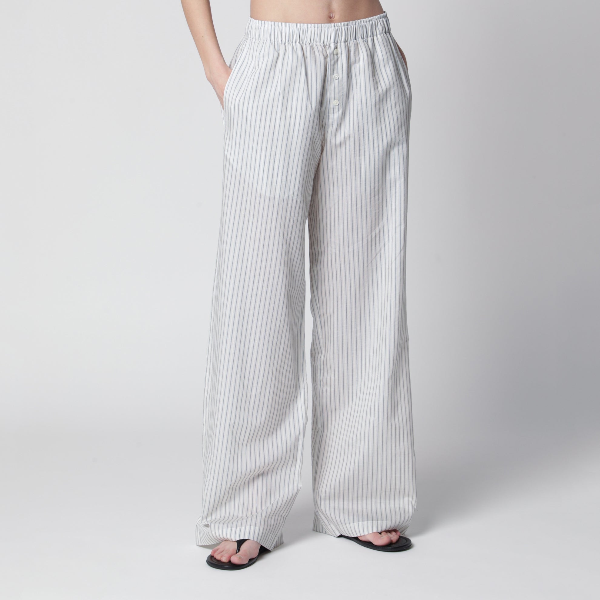 Silk striped pajama trousers