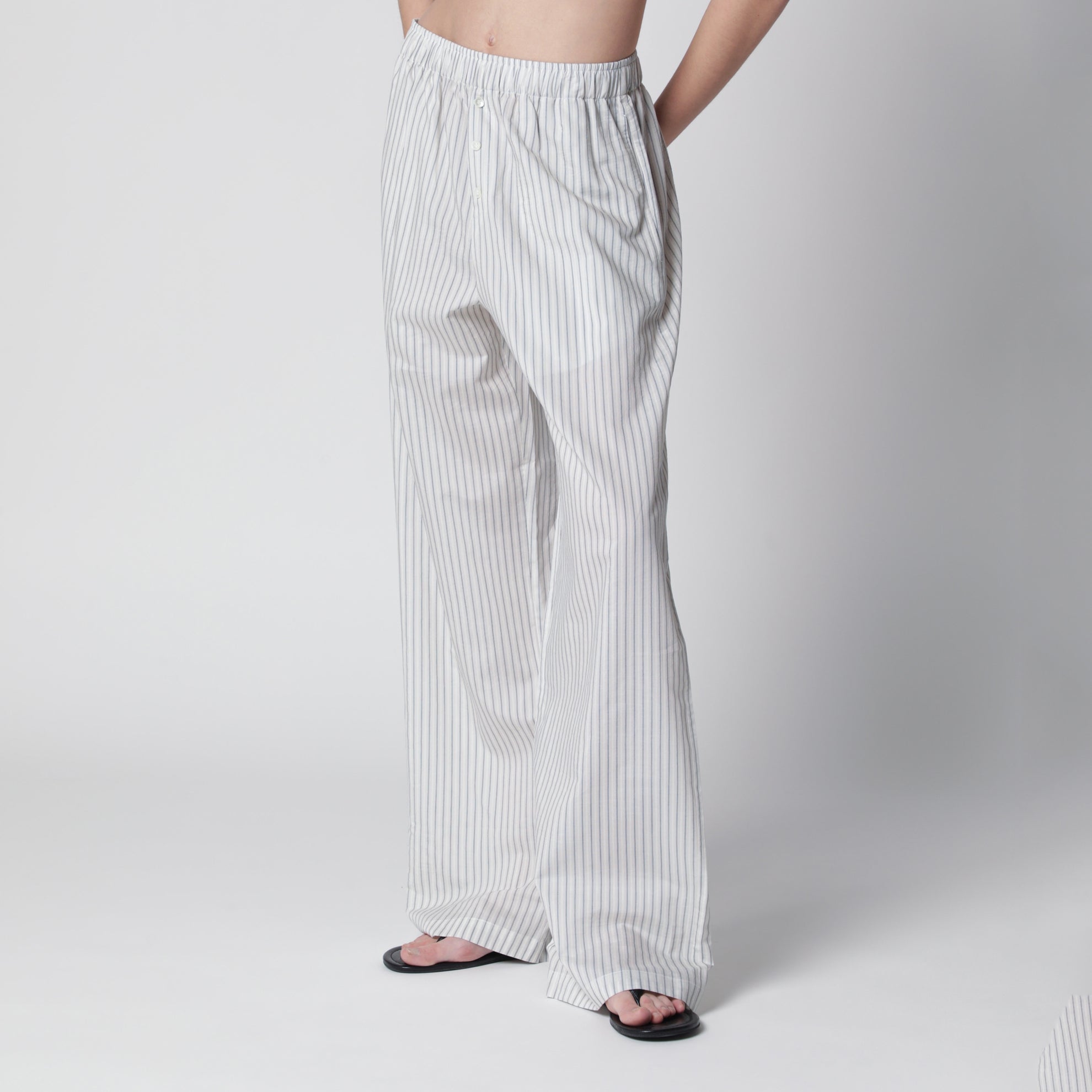 Silk striped pajama trousers