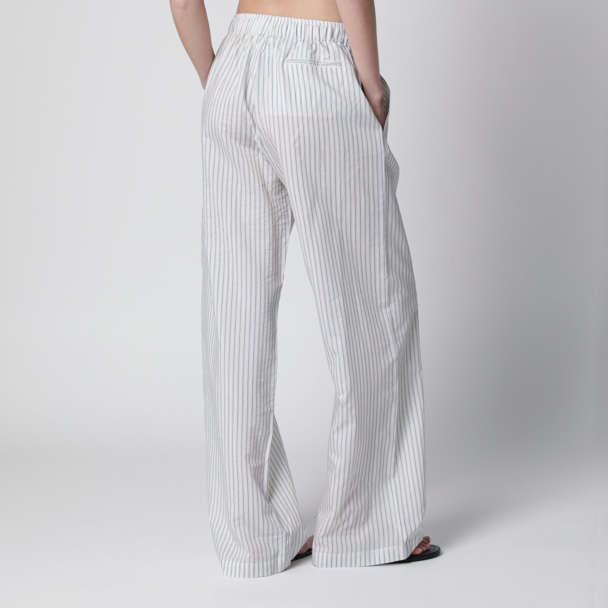 Silk striped pajama trousers