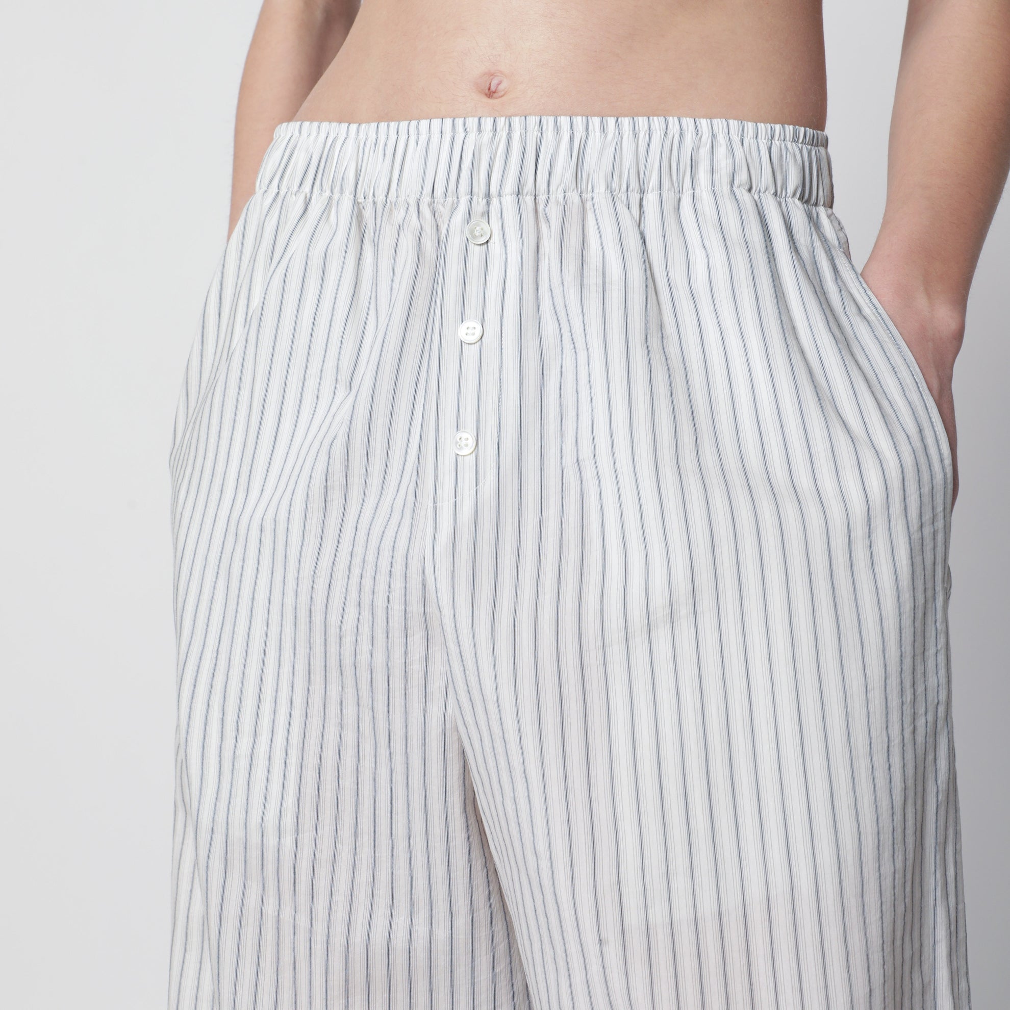 Silk striped pajama trousers