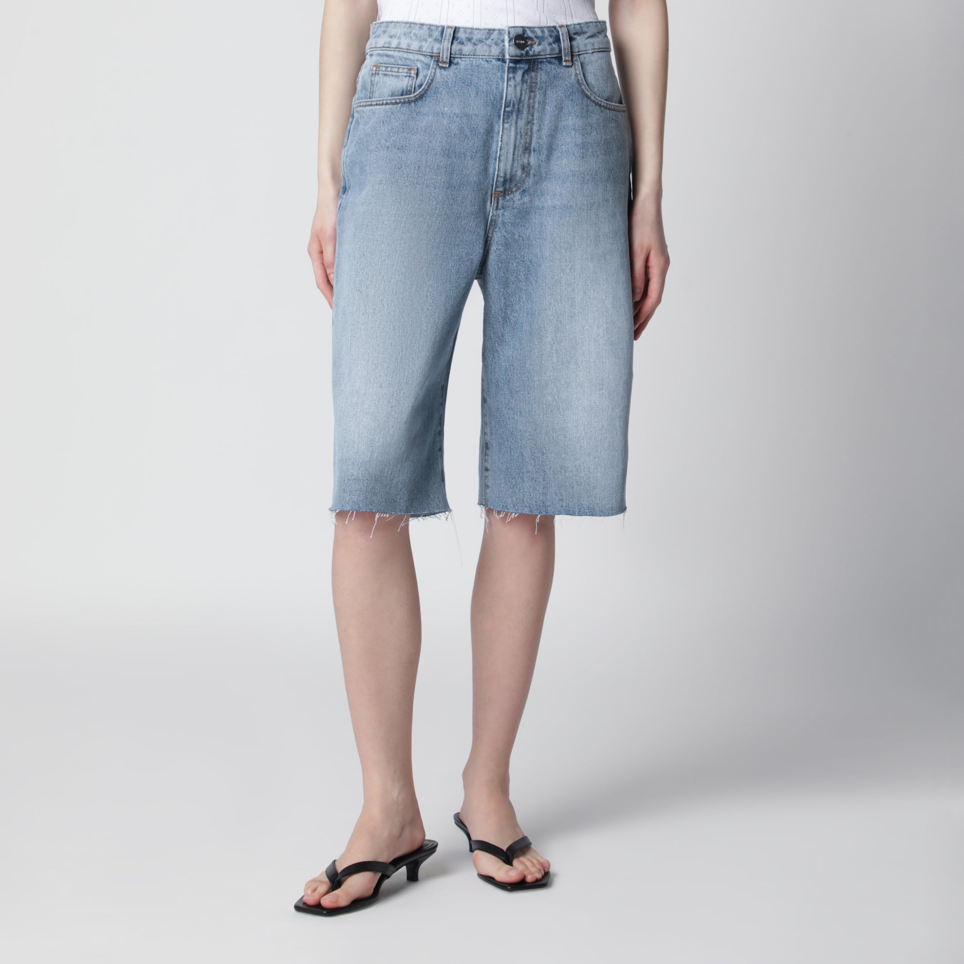 Classic blue denim bermuda shorts