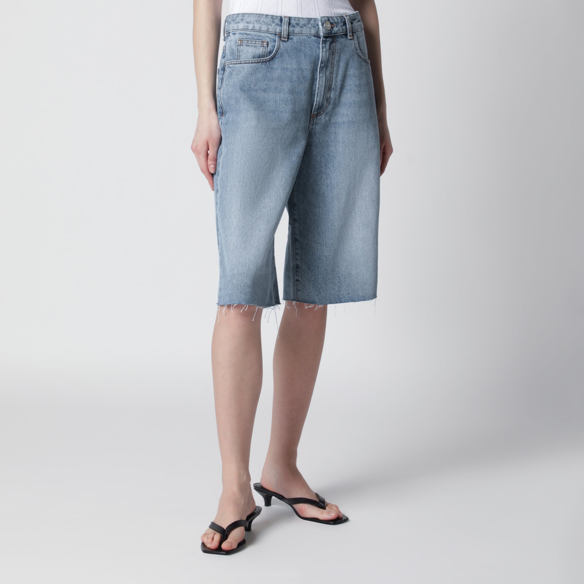 Classic blue denim bermuda shorts