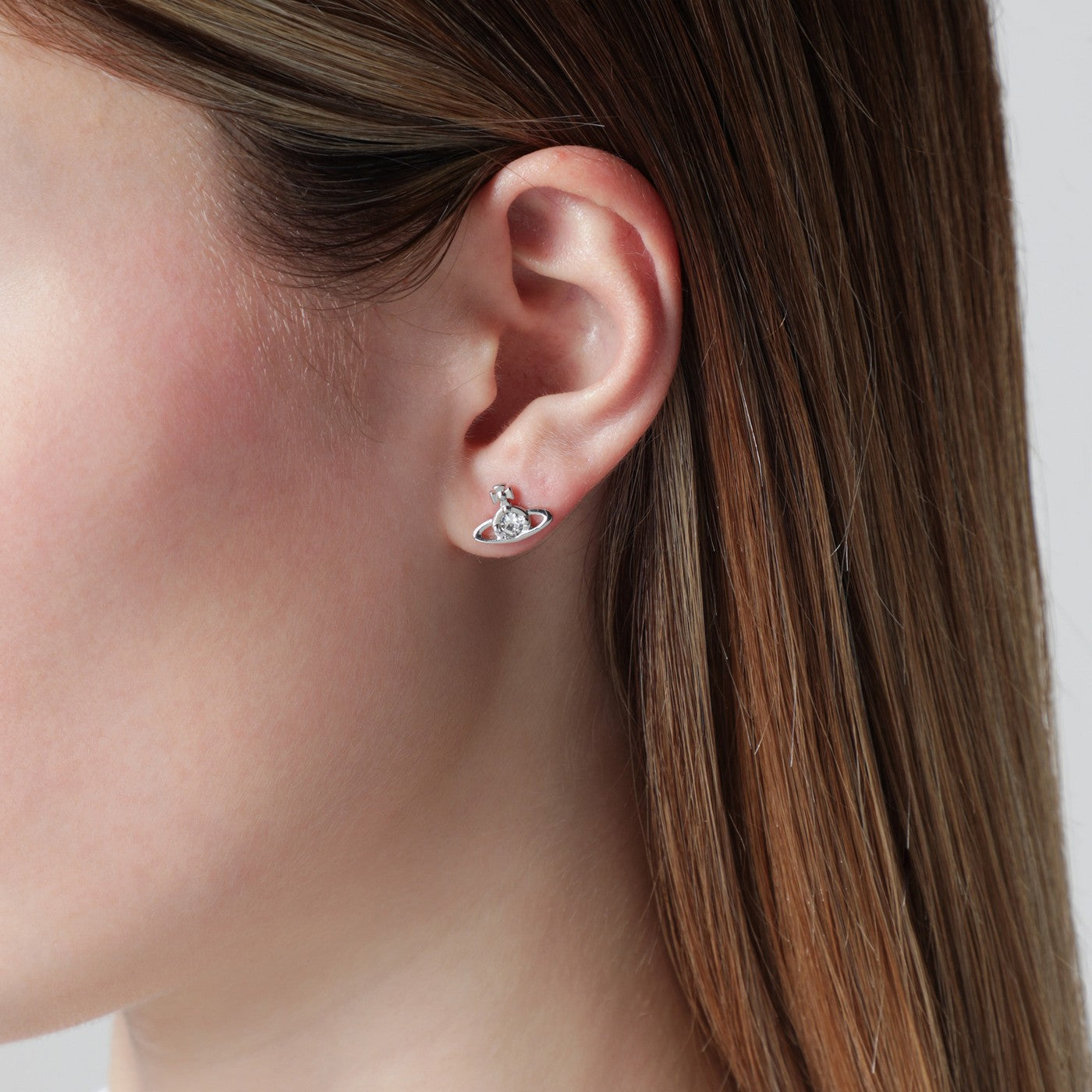 Nano Solitaire earrings in platinum