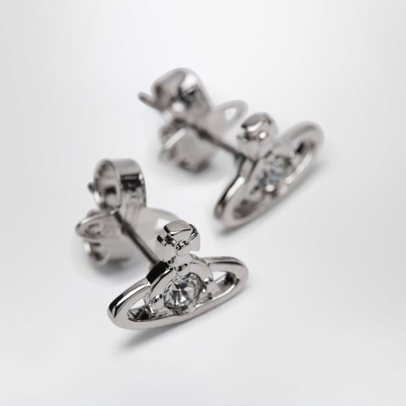 Nano Solitaire earrings in platinum