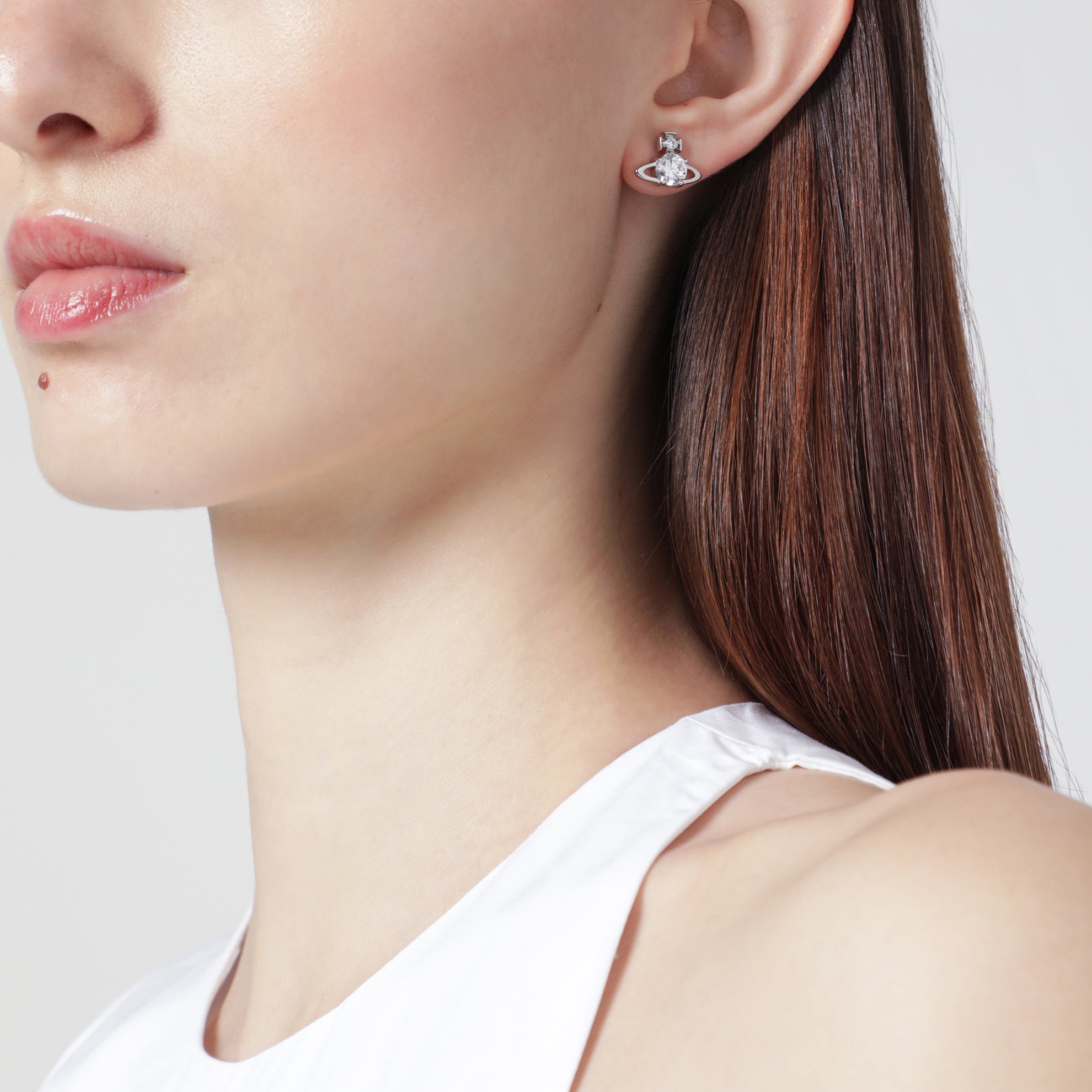Earrings with Orb logo and crystal