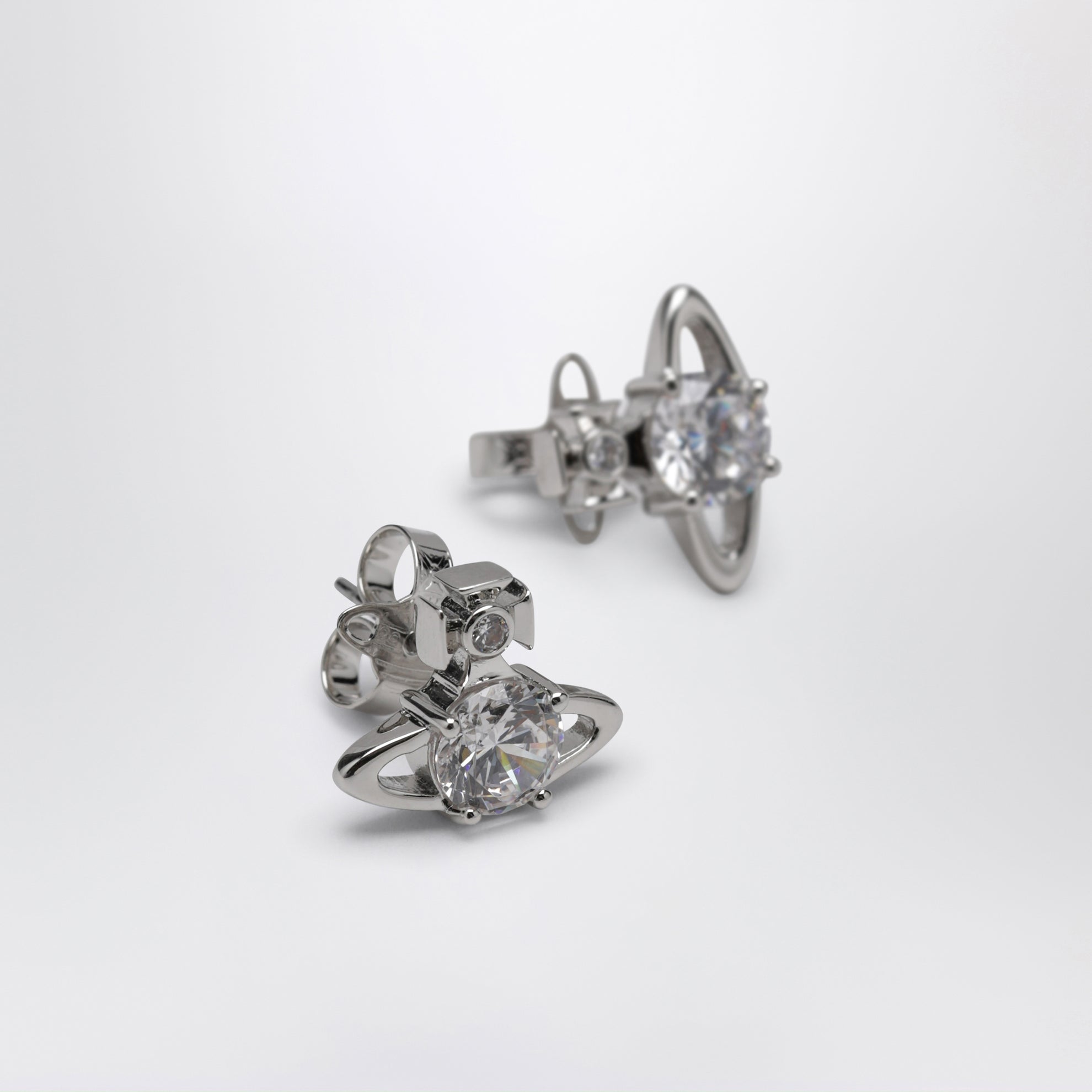 Earrings with Orb logo and crystal