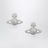 Stud earrings Grace Bas Relief with crystals in brass