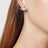 Stud earrings Grace Bas Relief with crystals in brass