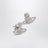 Stud earrings Grace Bas Relief with crystals in brass