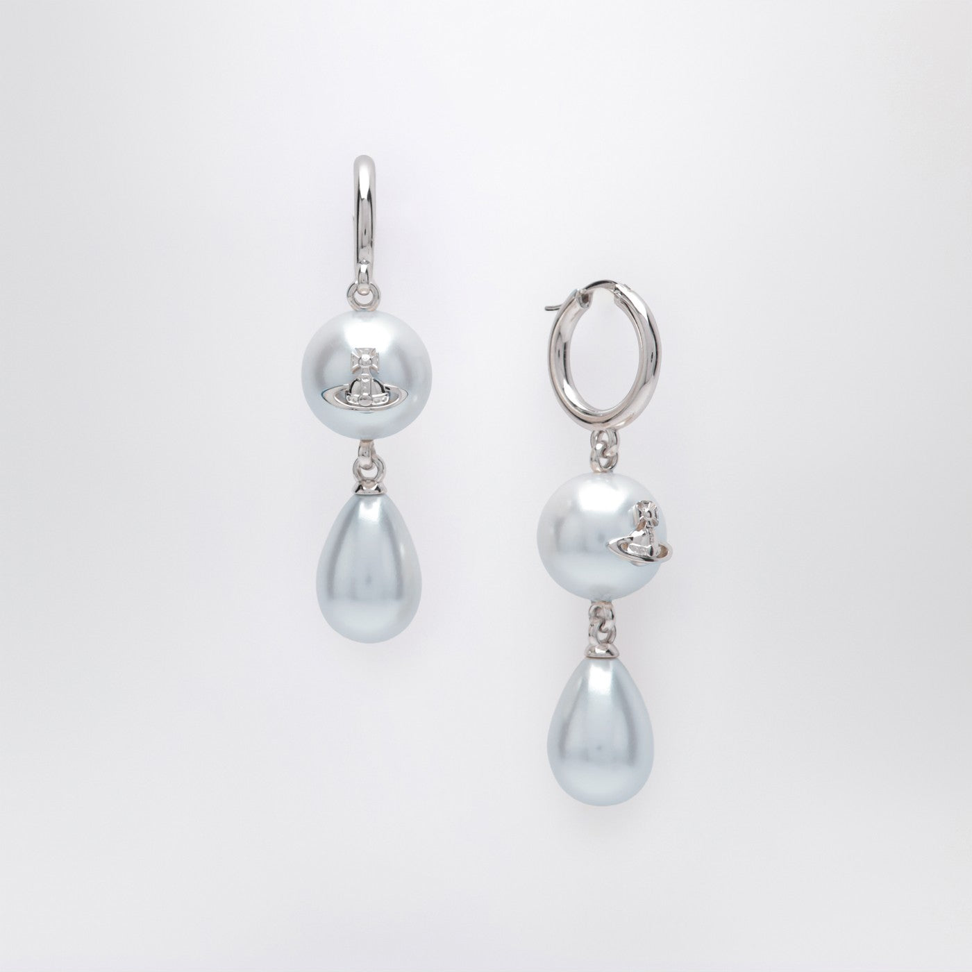 Martha-Ohrringe mit Perle und Orb-Logo