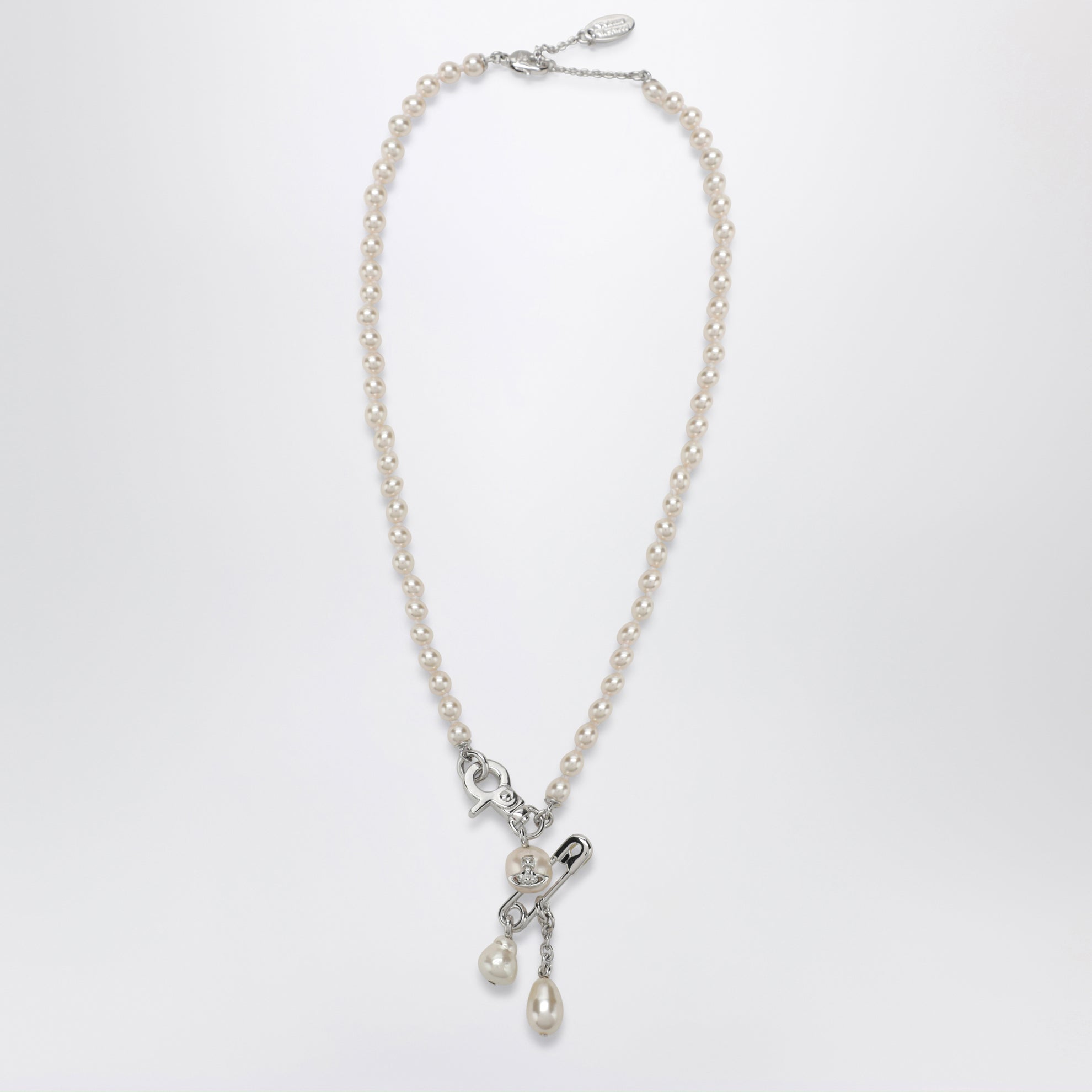 Collier Claude en platine avec petite perle