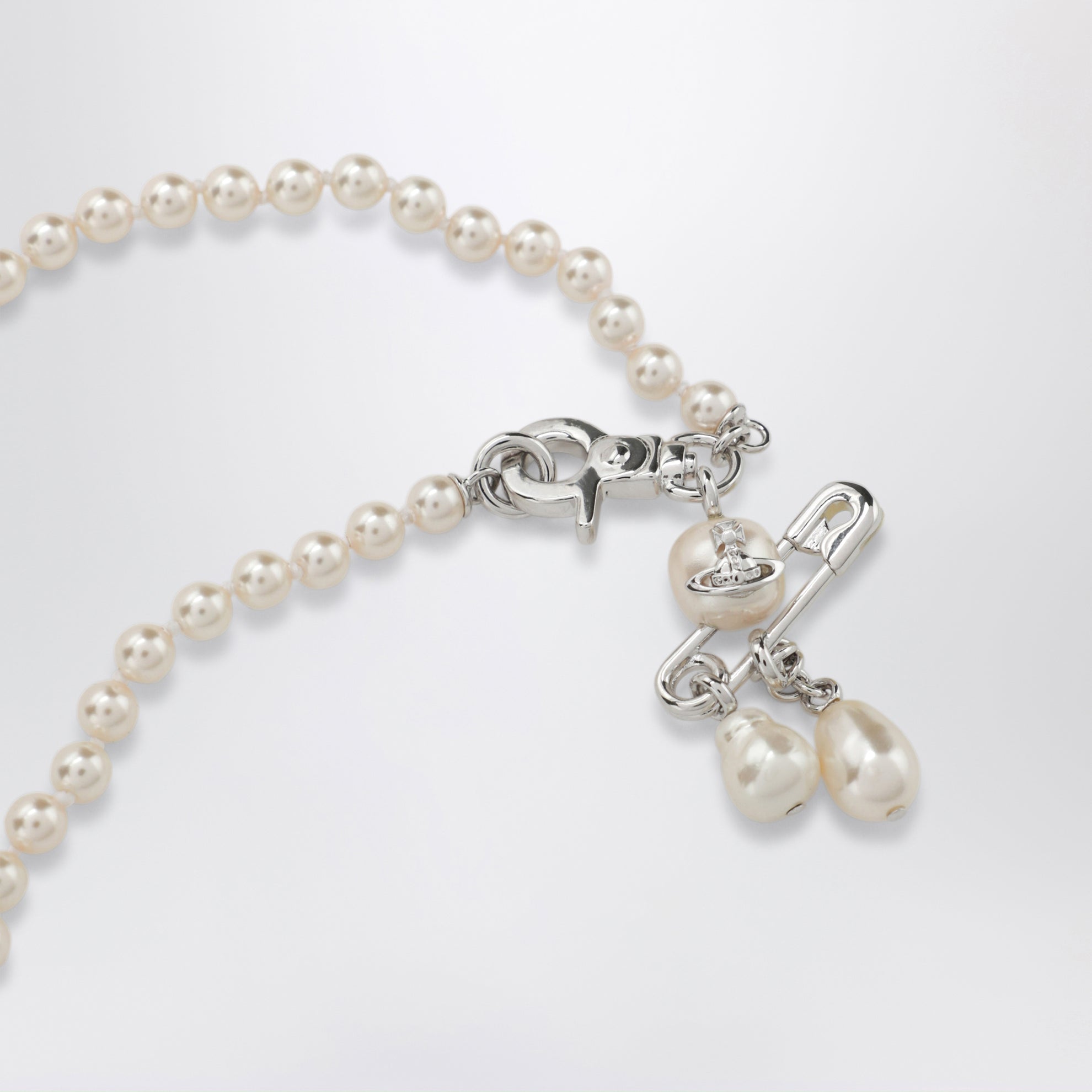 Collier Claude en platine avec petite perle