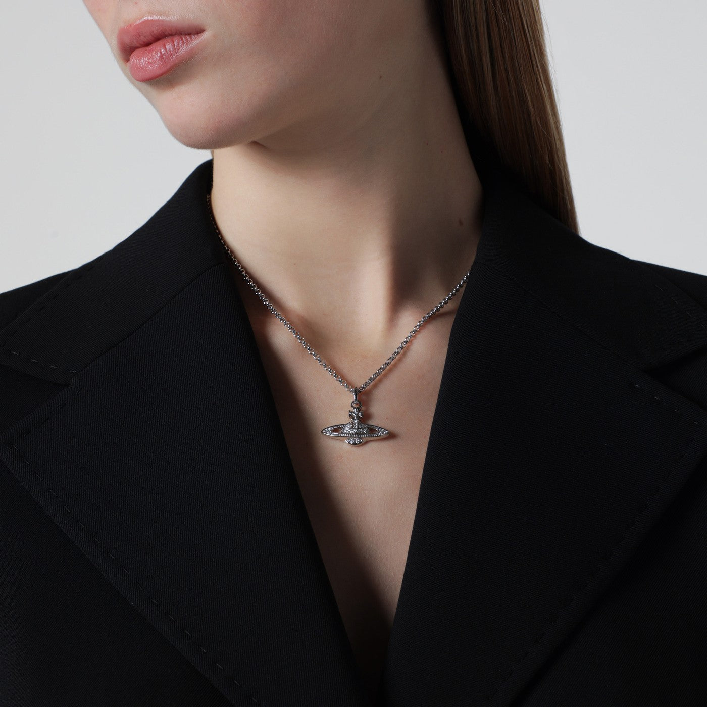 Orb logo necklace with crystals