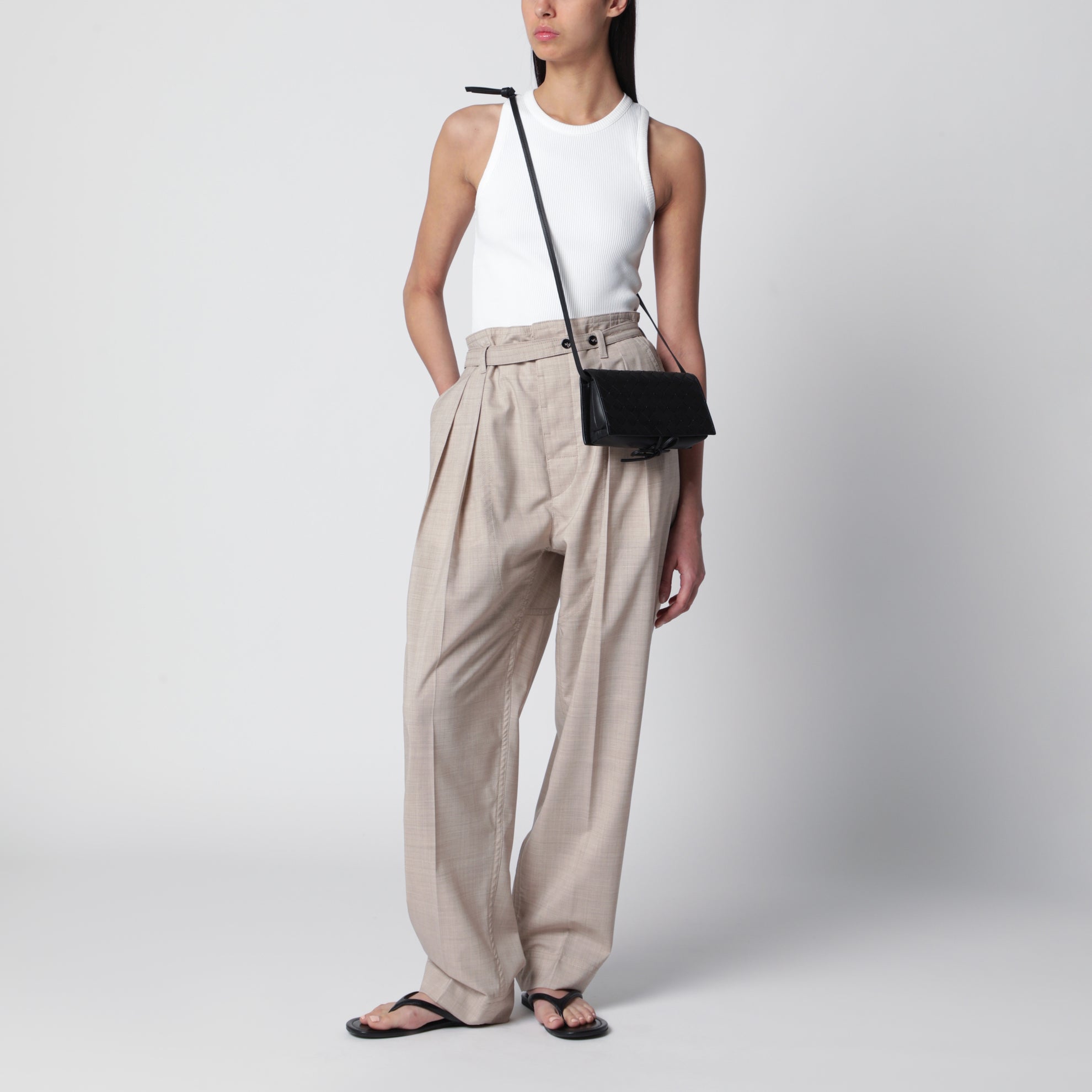 Black Intrecciato crossbody bag
