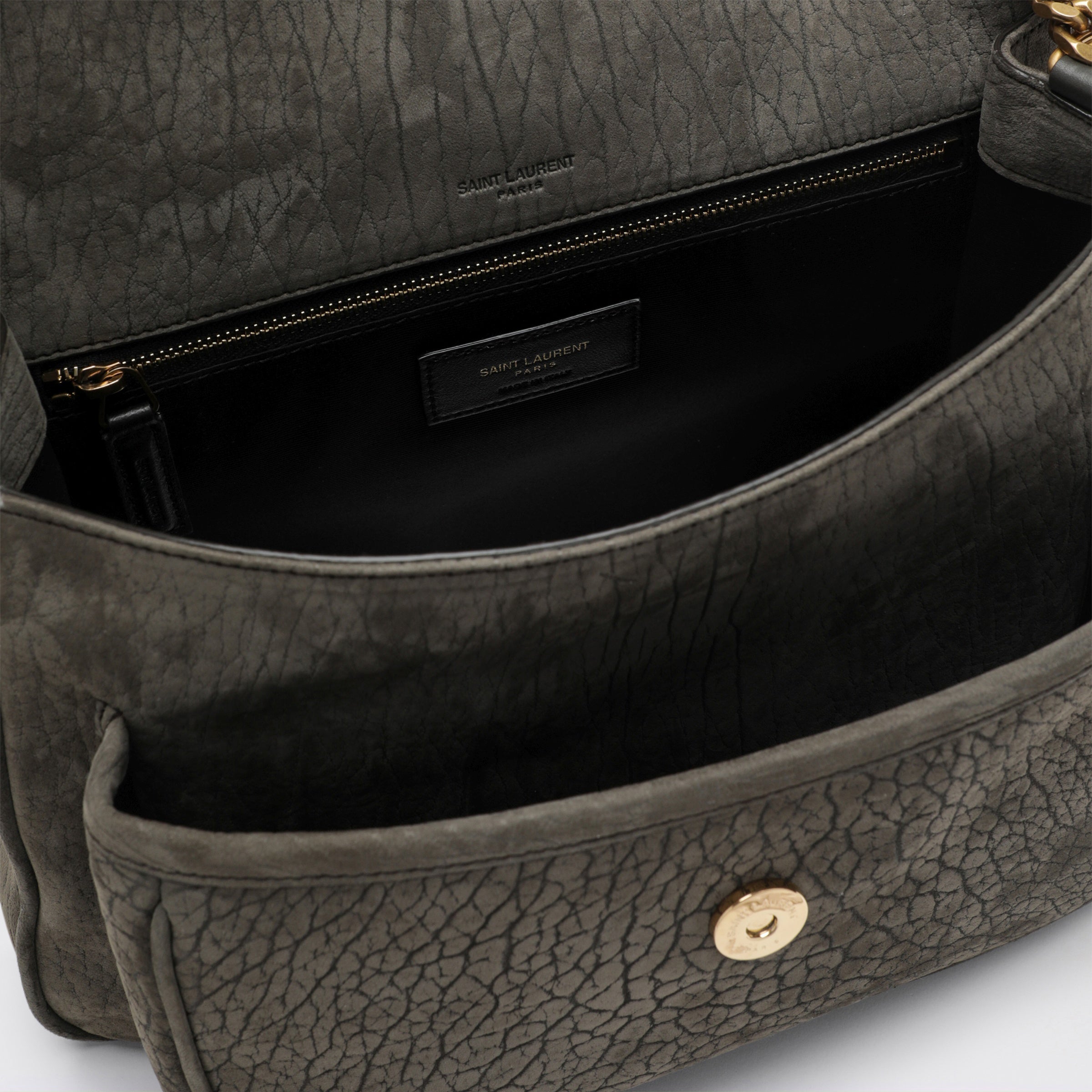 Saint Laurent Niki crossbody bag in zinc grey lambskin leather