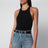 Ceinture Cassandre noire en cuir lisse