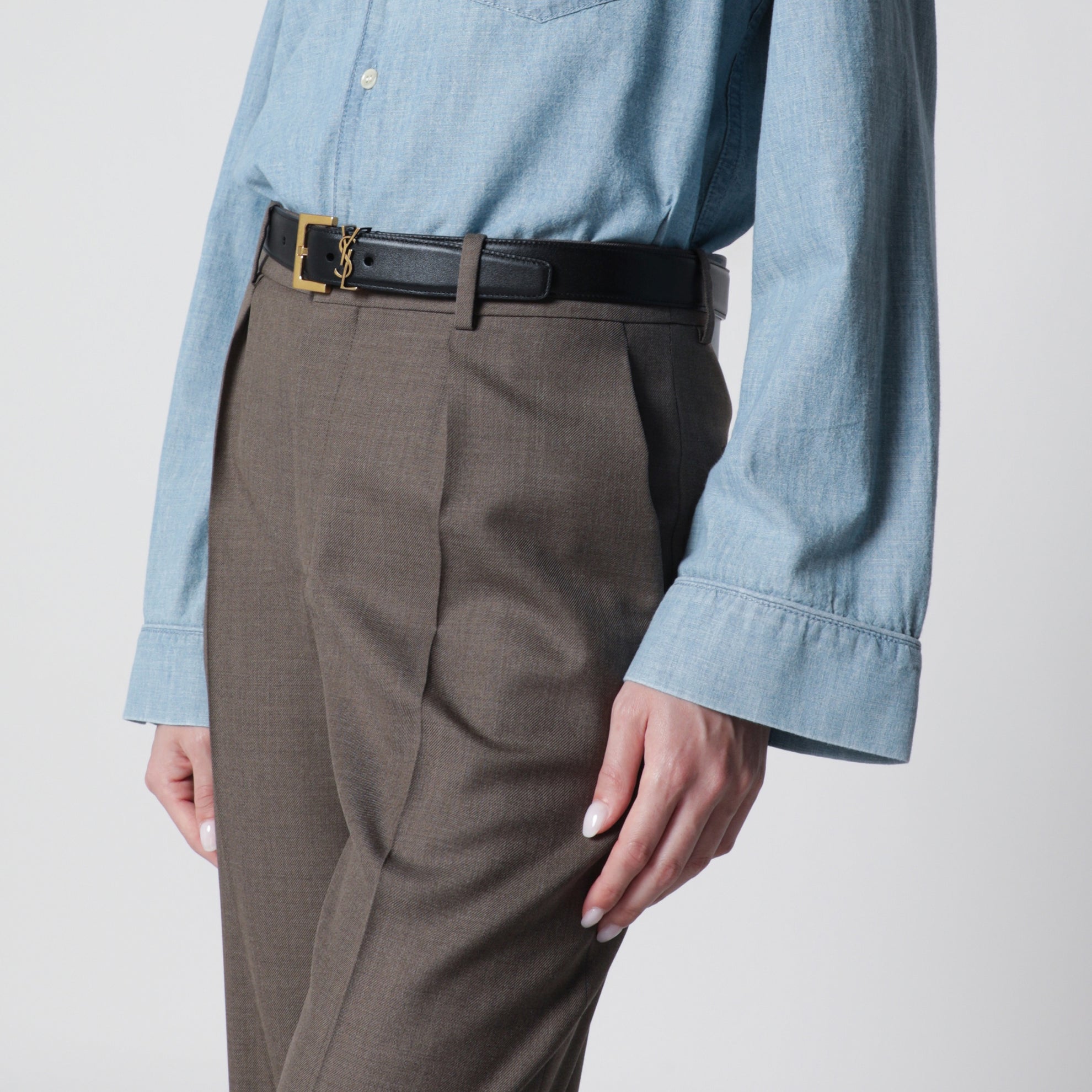 Black Cassandre belt in smooth leather