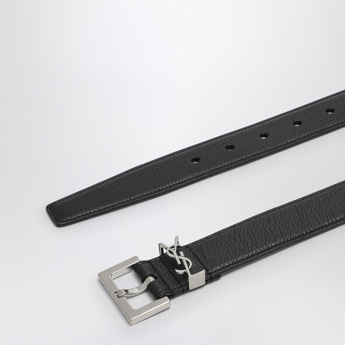 Ceinture Cassandre noire en cuir grainé
