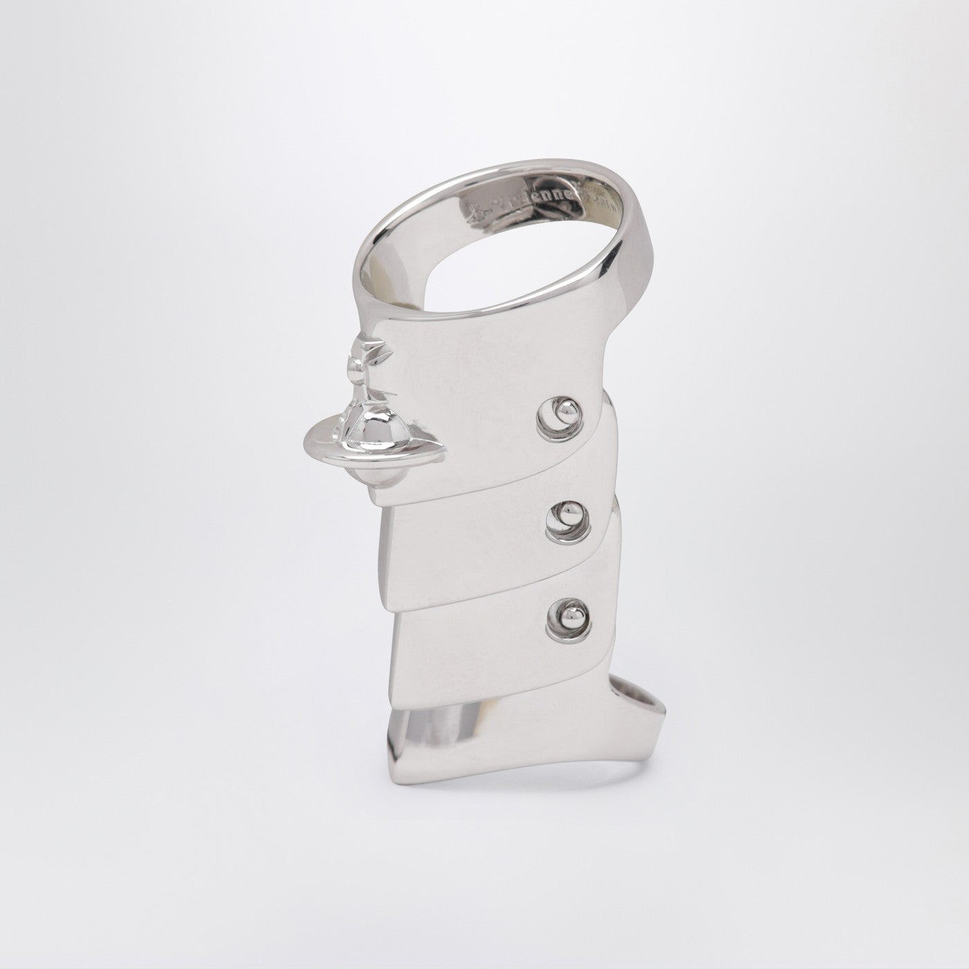 Armour ring in platinum
