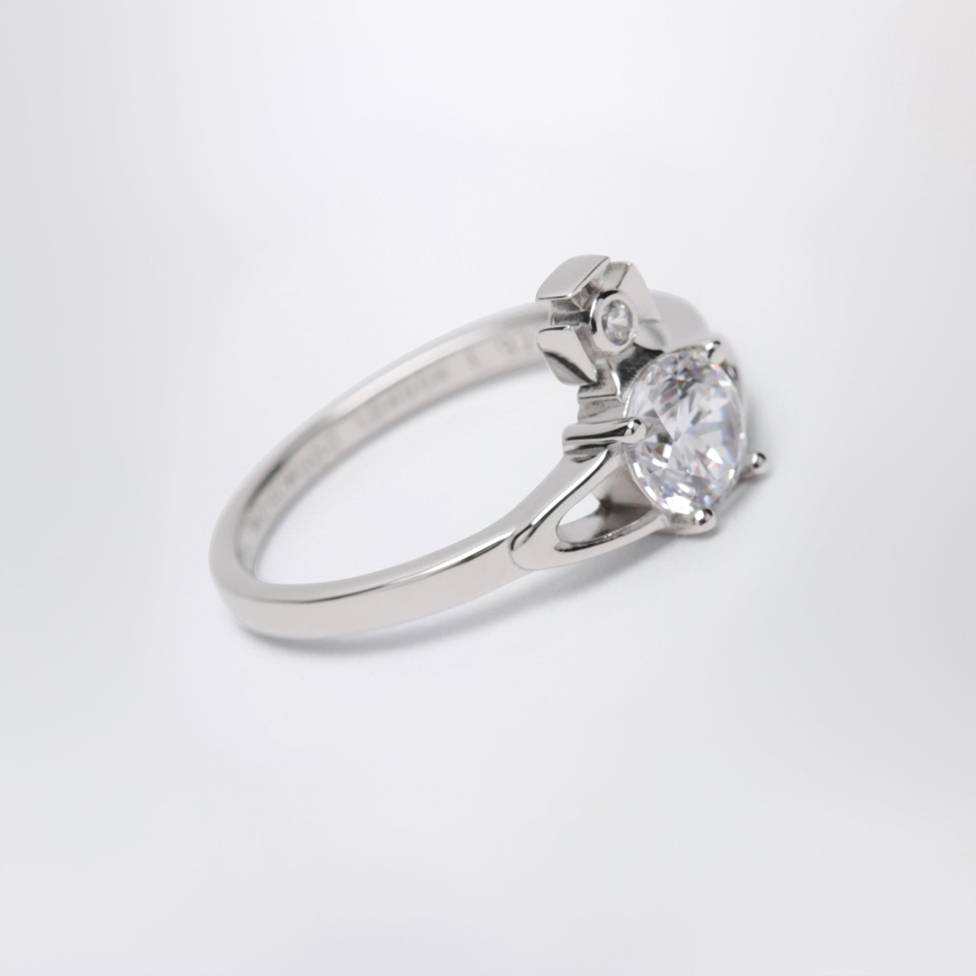 Reina Petite Ring With Orb Logo And Crystals