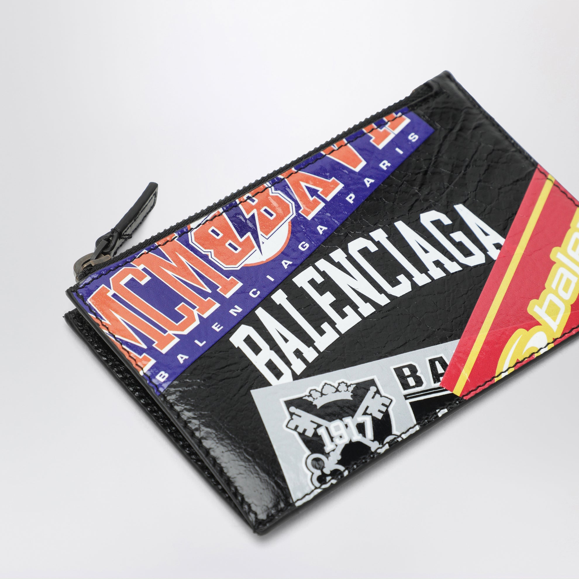 Large black leather Cash coin purse