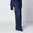 Navy blue oversized viscose satin trousers