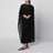 Char black silk chiffon cape