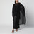 Char black silk chiffon cape