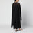 Char black silk chiffon cape
