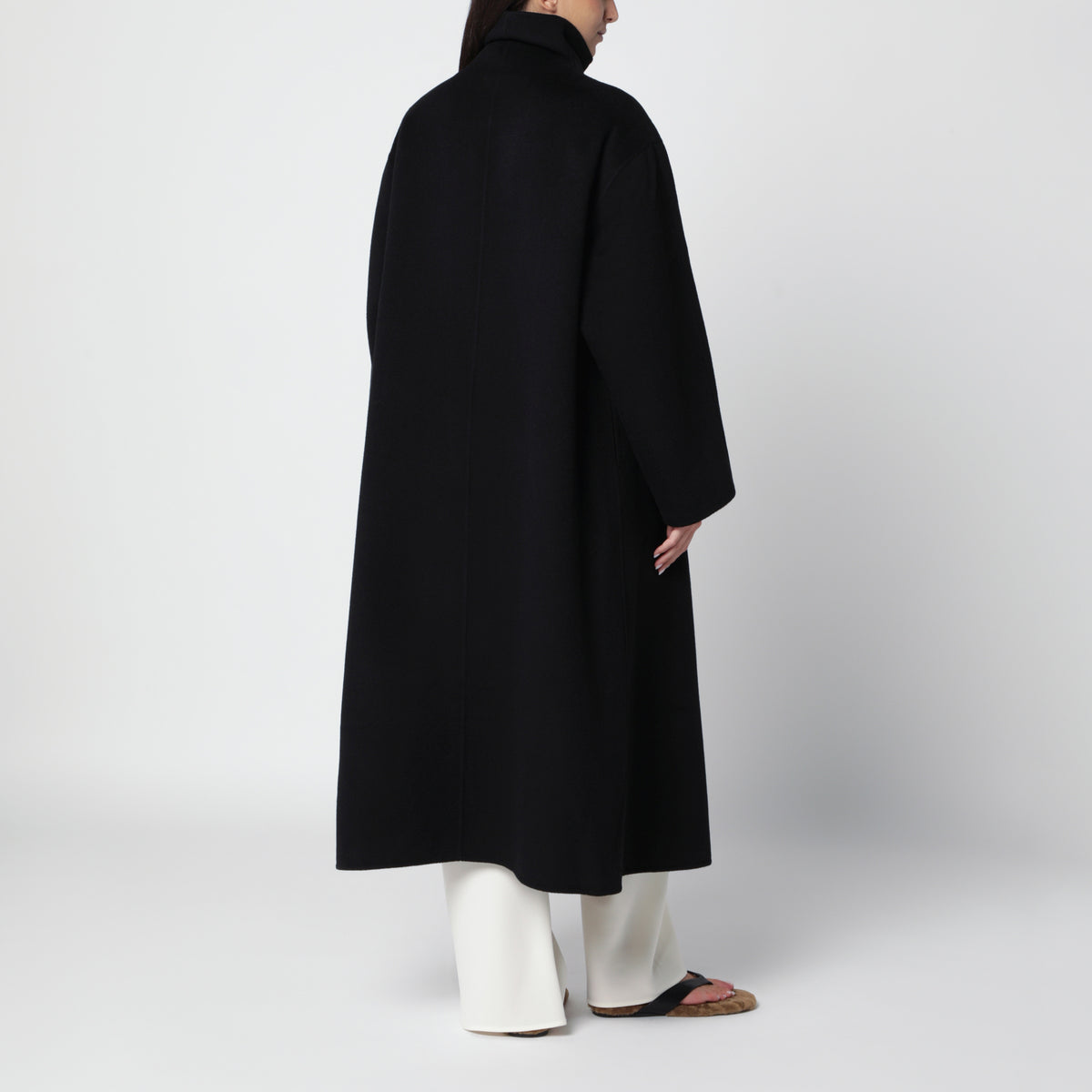 Kaity Doublé black wool and cashmere coat