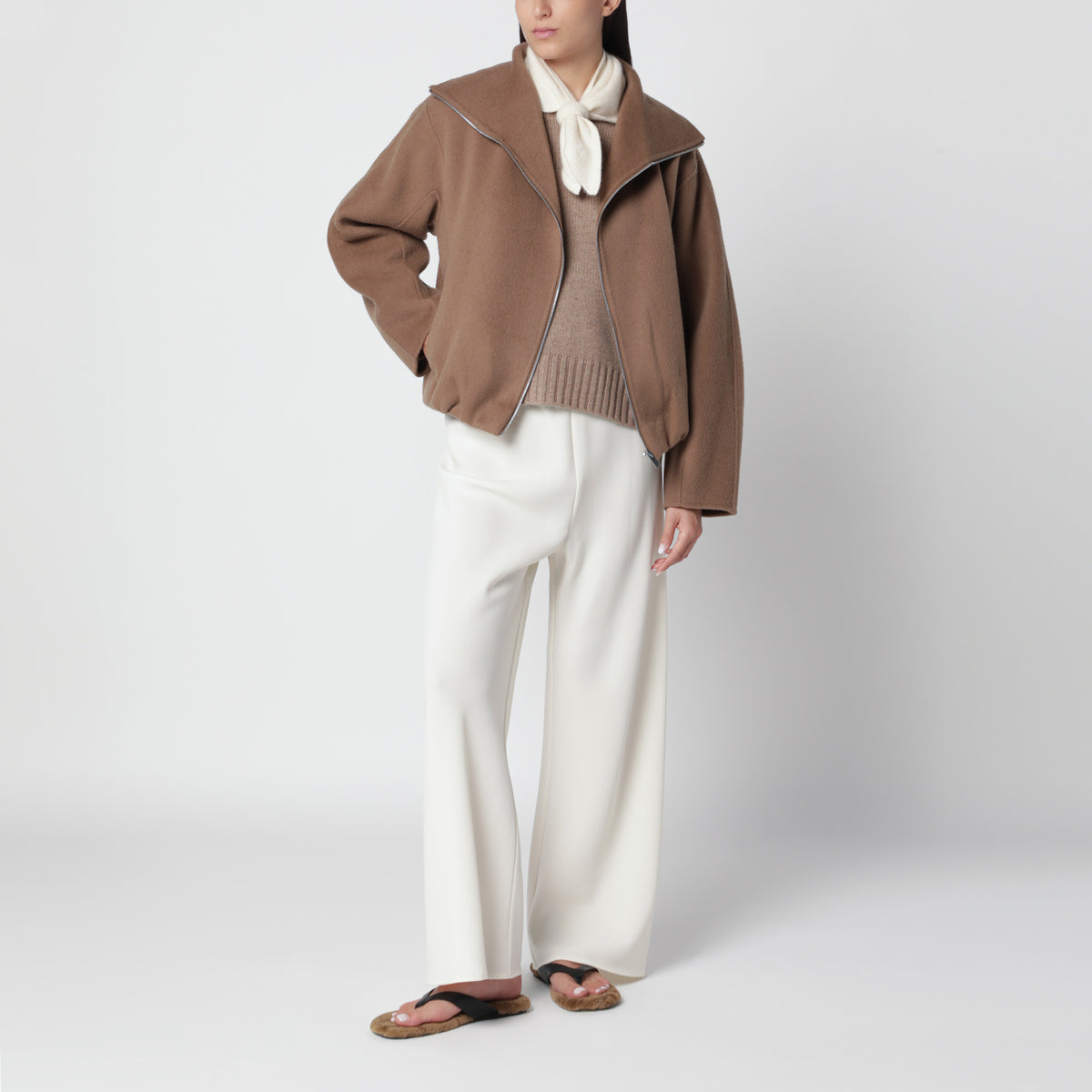 Lindy tan double-face wool jacket